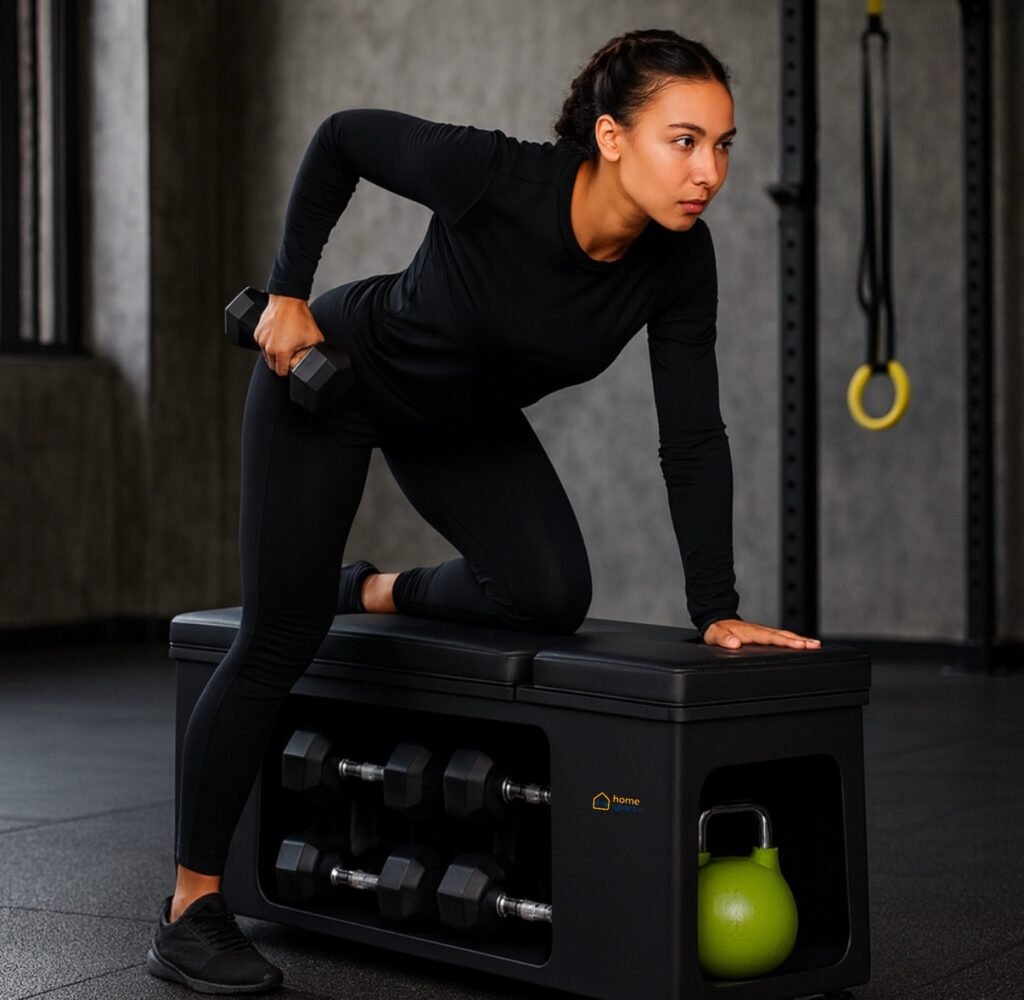 Verstelbare Trainingsbank met Opbergruimte – HomeSport Super Actie!!