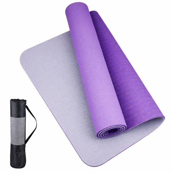 075791ca-388a-442d-a89b-90db6a3fa89c Premium Antislip Yogamat Paars/grijs