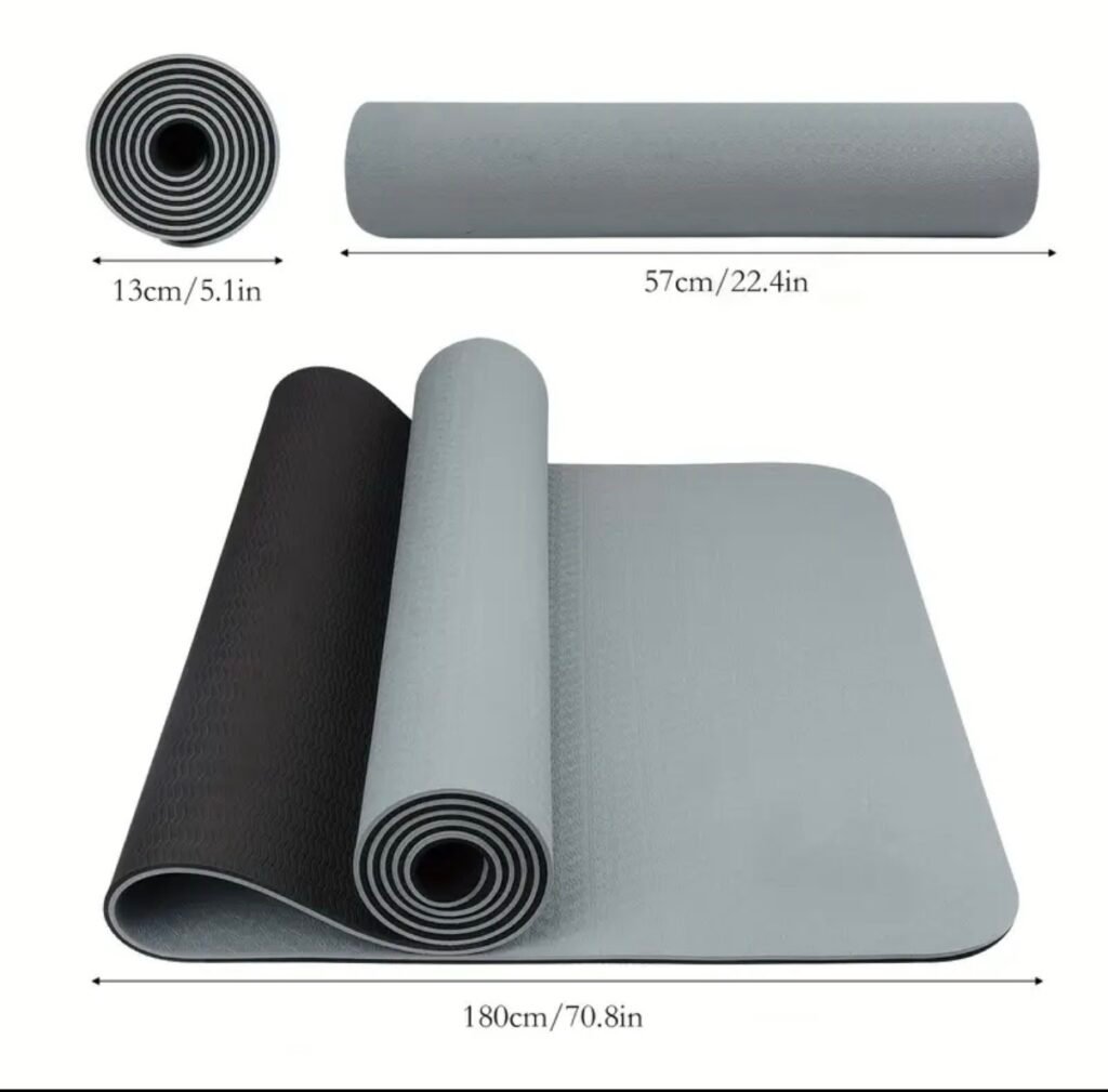 screenshot-3 Premium Antislip Yogamat Grijs/zwart