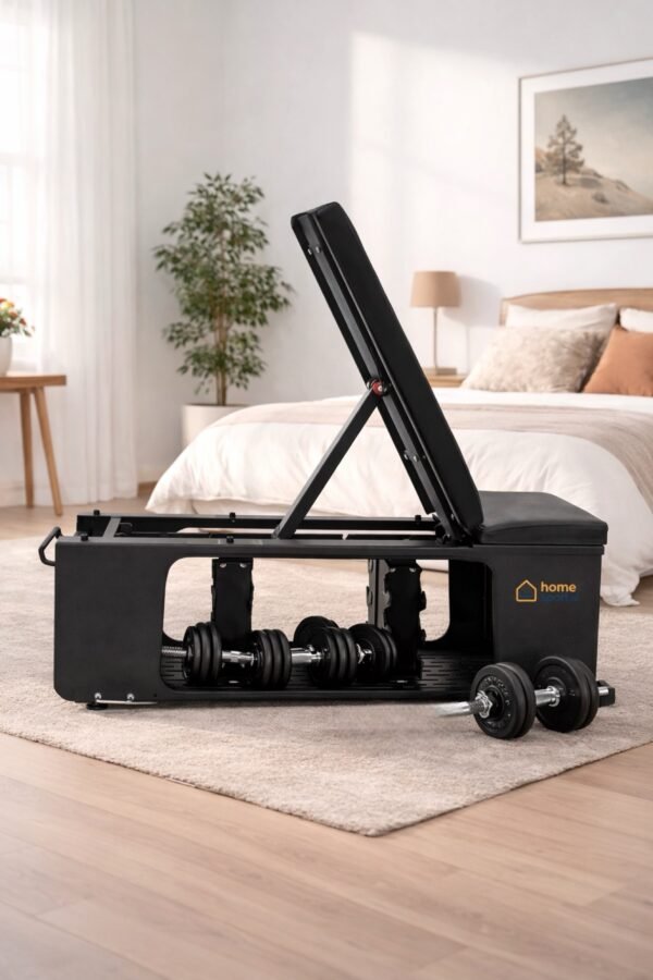 img_8117-2 Complete Home Gym Set – Fitnessbank, Loopband & Trilplaat met Dumbbells